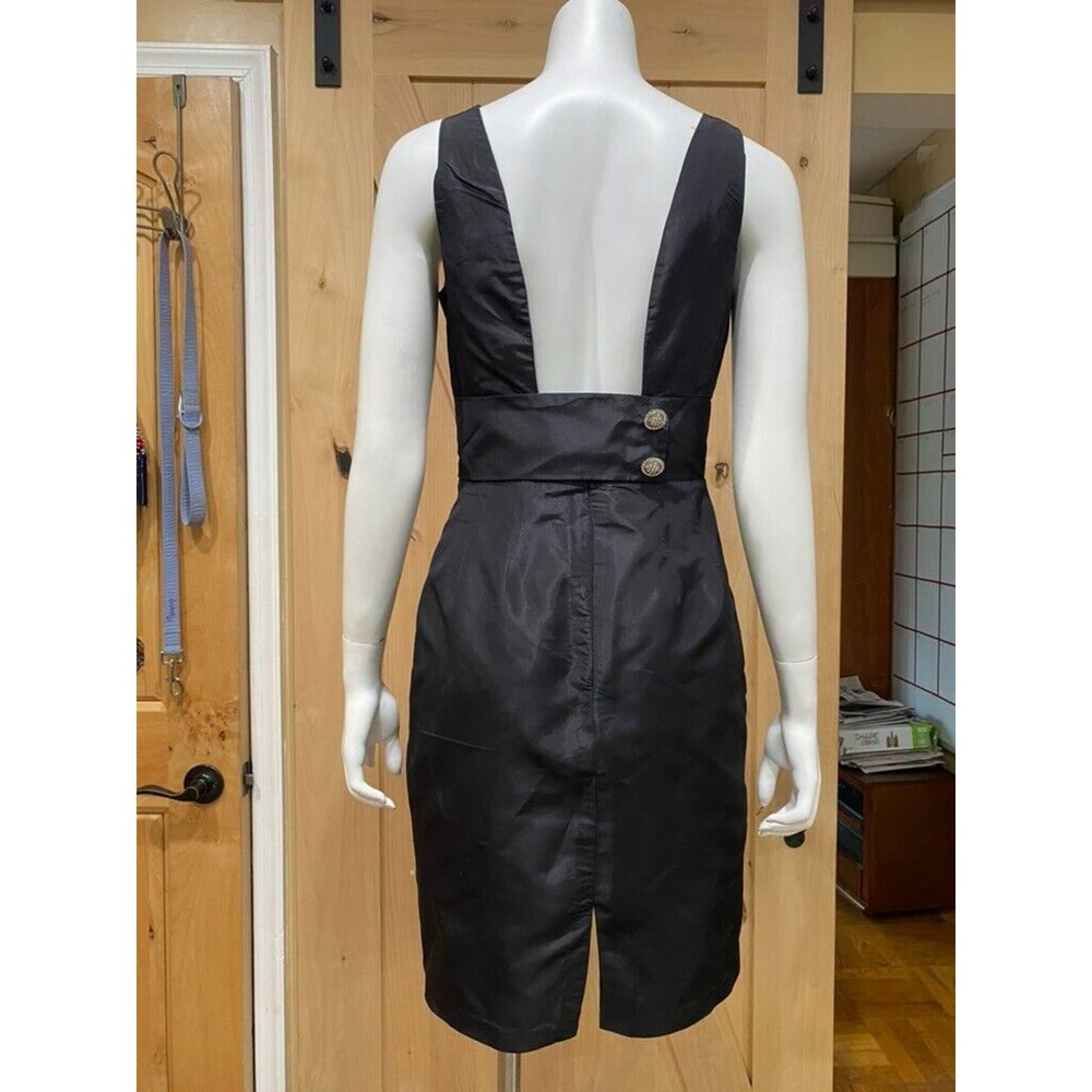 SILK Cocktail Dress in Black size 6 Expose Back - Picture 12 of 16